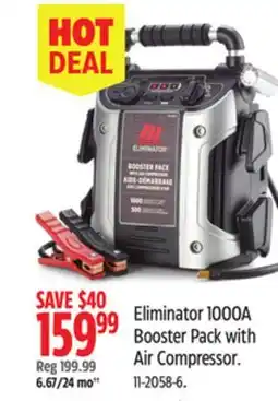 Canadian Tire Eliminator 1000A Booster Pack with Air Compressor offer