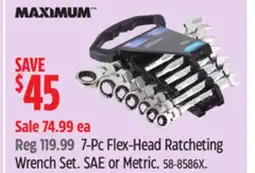 Canadian Tire Maximum 7-Pc Flex-Head Ratcheting Wrench Set SAE or Metric offer
