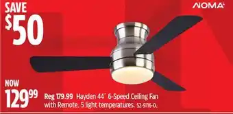 Canadian Tire Noma Hayden 44˝ 6-Speed Ceiling Fan with Remote offer