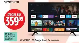 Canadian Tire Skyworth 55˝ 4K UHD LED Google Smart TV offer