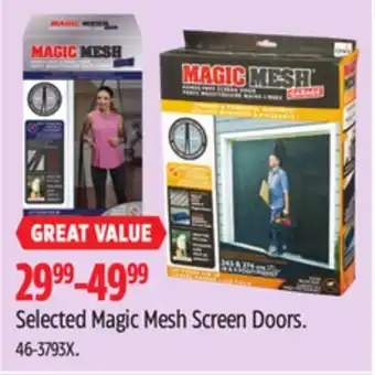 Canadian Tire Selected Magic Mesh Screen Doors offer