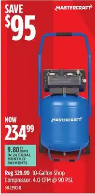 Canadian Tire Mastercraft 10-Gallon Shop Compressor offer