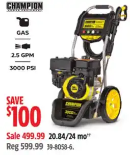 Canadian Tire CHAMPION Engine Cold Water Wheeled Gas Pressure Washer offer