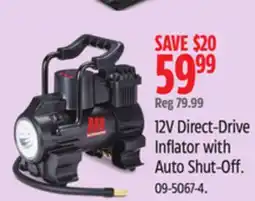 Canadian Tire MotoMaster 12V Direct-Drive Inflator with Auto Shut-Off offer