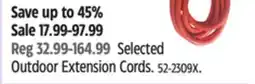 Canadian Tire Mastercraft Selected Outdoor Extension Cords offer
