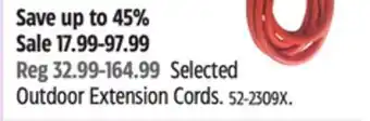Canadian Tire Mastercraft Selected Outdoor Extension Cords offer