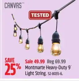 Canadian Tire CANVAS Montmarte Heavy-Duty 9´ Light String offer