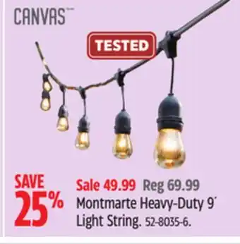 Canadian Tire CANVAS Montmarte Heavy-Duty 9´ Light String offer