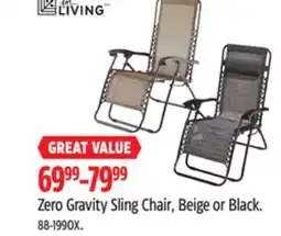 Canadian Tire For Living Zero Gravity Sling Chair offer