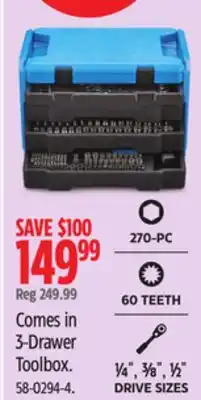 Canadian Tire Mastercraft Comes in 3-Drawer Toolbox offer