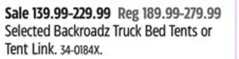 Canadian Tire Napier Selected Backroadz Truck Bed Tents or Tent Link offer