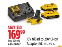 Canadian Tire Dewalt 18V NiCad to 20V Li-Ion Adapter Kit offer
