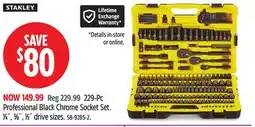 Canadian Tire Stanley Professional Black Chrome Socket Set offer