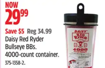 Canadian Tire Daisy Red Ryder Bullseye BBs. 4000-count container offer
