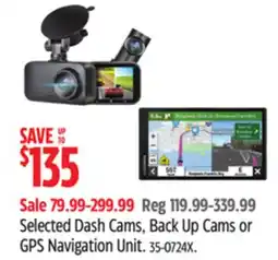 Canadian Tire Reload Selected Dash Cams, Back Up Cams or GPS Navigation Unit offer
