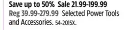 Canadian Tire Mastercraft Selected Power Tools and Accessories offer