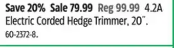 Canadian Tire Yardworks Electric Corded Hedge Trimmer, 20˝ offer