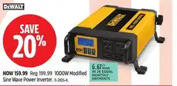 Canadian Tire DEWALT 1000W Modified Sine Wave Power Inverter offer