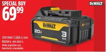 Canadian Tire DEWALT Li-Ion Battery offer