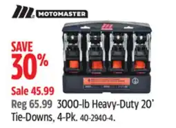 Canadian Tire MotoMaster 3000-lb Heavy-Duty 20' Tie-Downs, 4-Pk offer