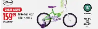 Canadian Tire Disney Tinkerbell Kids' Bike offer