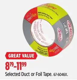 Canadian Tire Duck Selected Duct or Foil Tape offer