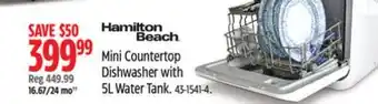 Canadian Tire Hamilton Mini Countertop Dishwasher with 5L Water Tank offer