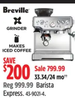 Canadian Tire Breville Barista Express offer