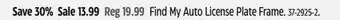 Canadian Tire Autotrends Find My Auto License Plate Frame offer