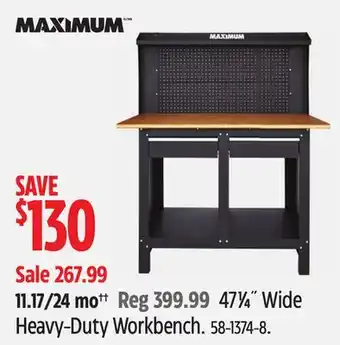 Canadian Tire Maximum Heavy-Duty Workbench offer