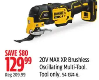 Canadian Tire DEWALT 20V MAX XR Brushless Oscillating Multi-Tool. Tool only offer
