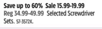 Canadian Tire Mastercraft Selected Screwdriver Sets offer