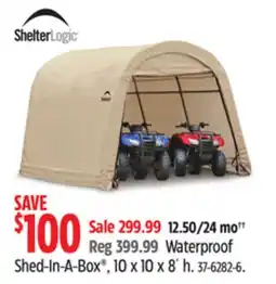 Canadian Tire Shelterlogic Waterproof Shed-In-A-Box offer