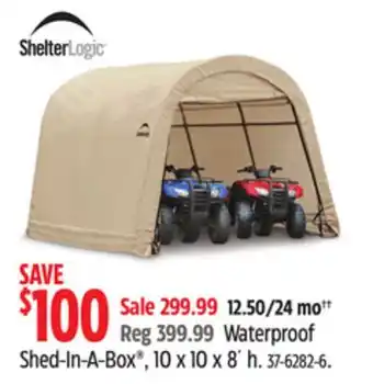 Canadian Tire Shelterlogic Waterproof Shed-In-A-Box offer