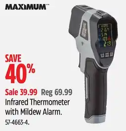 Canadian Tire Infrared Thermometer with Mildew Alarm. Maximum offer