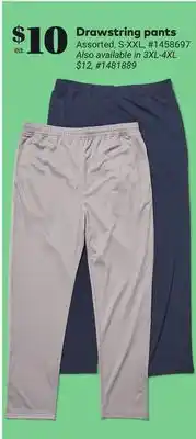 Giant Tiger Drawstring pants offer