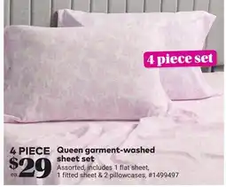 Giant Tiger Queen garment-washed sheet set offer