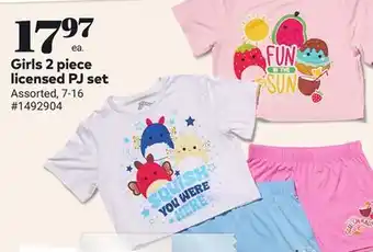 Giant Tiger Girls 2 piece licensed PJ set offer