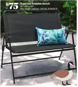 Giant Tiger 2-person foldable bench offer
