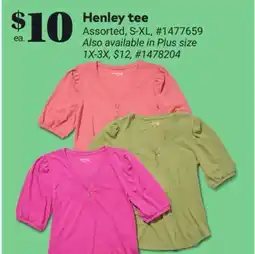 Giant Tiger Henley tee offer