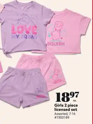 Giant Tiger Girls 2 piece licensed set offer