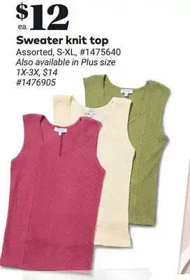 Giant Tiger Sweater knit top offer