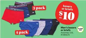 Giant Tiger Men's boxers or briefs offer