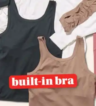 Giant Tiger Active short tank with built-in bra offer