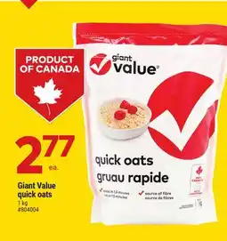 Giant Tiger Giant Value quick oats offer