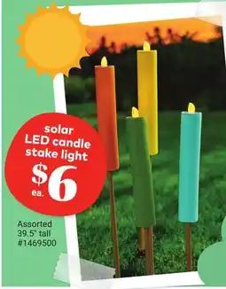 Giant Tiger solar LED candle stake light offer