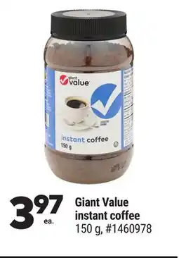 Giant Tiger Giant Value instant coffee offer