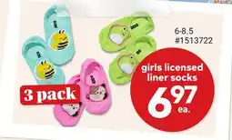 Giant Tiger girls licensed liner socks offer