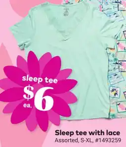 Giant Tiger Sleep tee with lace offer