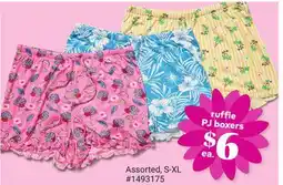 Giant Tiger ruffle PJ boxers offer